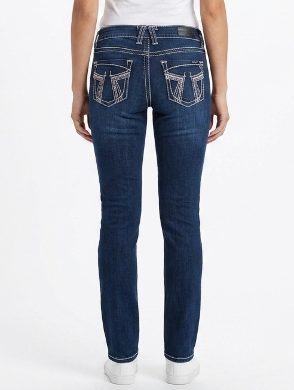 Seven7 Skinny Dark Wash Contrast Stitching SZ 6